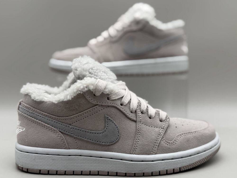 Nike Air Jordan 1 Low SE Sherpa Fleece Grey Women’s Size 6 DO0750-002